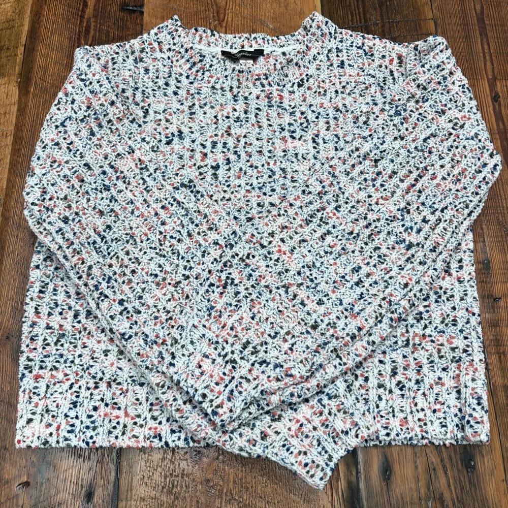 Women's Supplies Crochet-like Sweater Multi-color Cropped